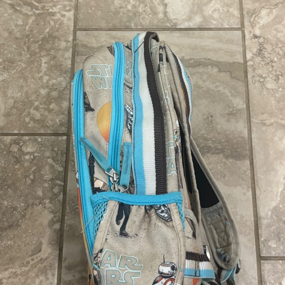 Pottery Barn Kids Star Wars‎ Rey Millennium Falcon Backpack Tan Blue Small